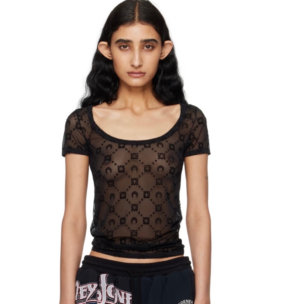 MARINE SERRE Black Moonogram T-Shirt